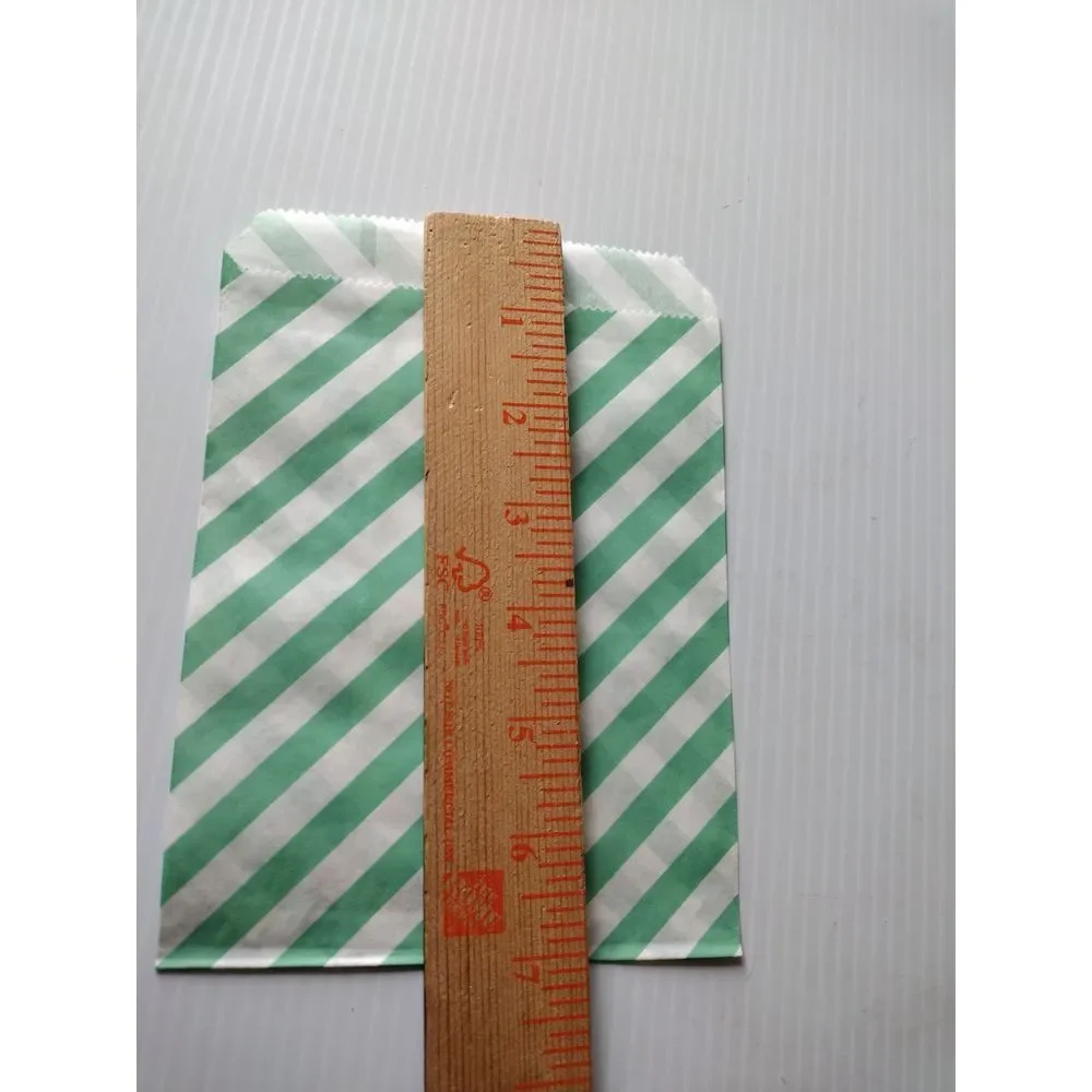 Craft‎ Clouds 5X7 Paper Gift Bags Candy Teal Stripes Merchandise Bag 100 Pcs